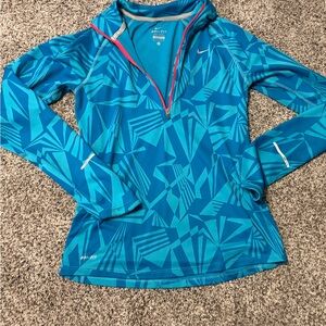 Womens Nike long sleeve dri fit zip running jacket size Small S Ladies shirt